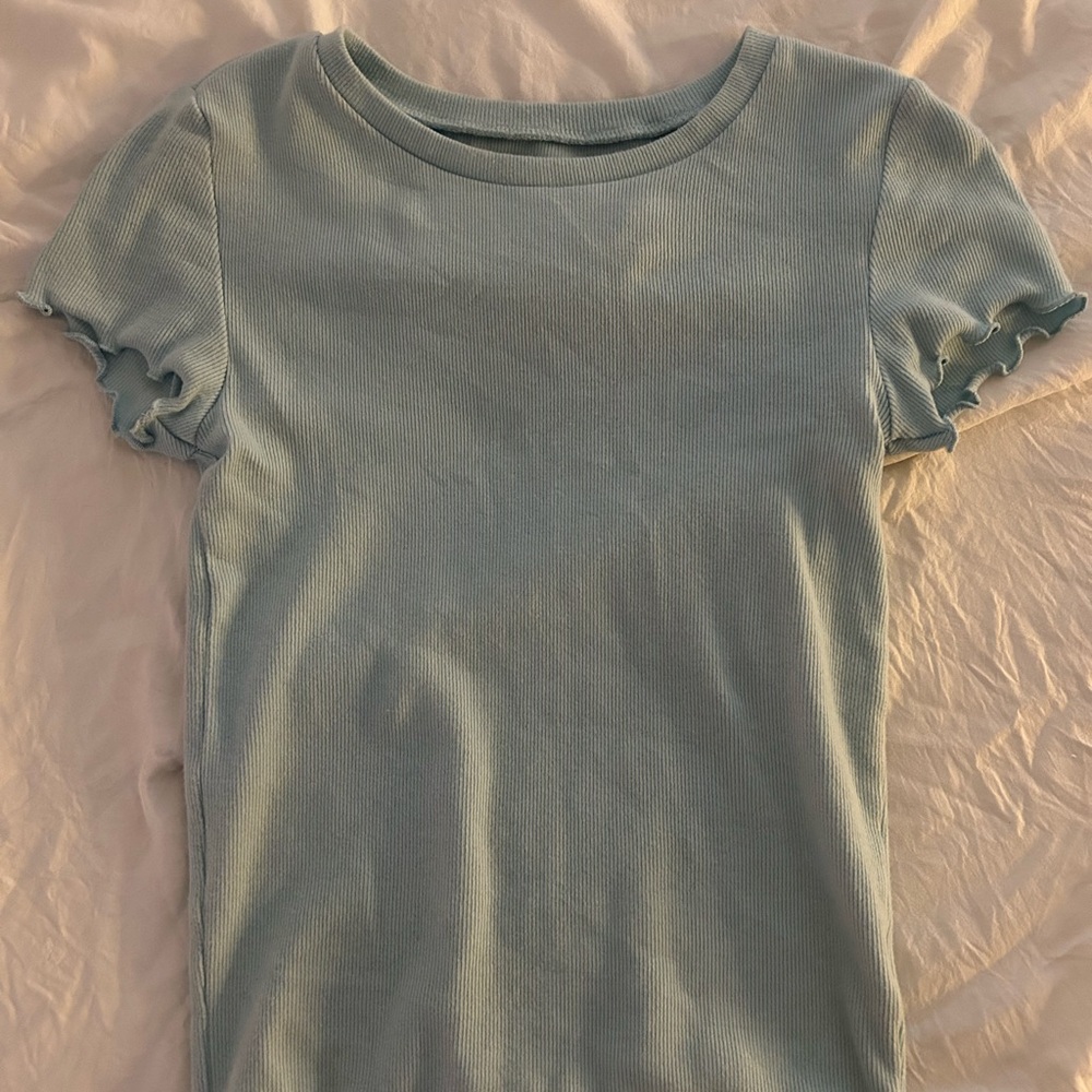Aeropostale Sky Blue Ribbed Tee